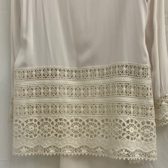 Soft Tunic Top with Lace Inset Shoulders, Cuffs and Hip-to-Hemline by XCVI - Picture 3 of 9